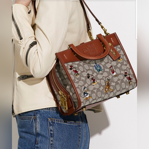 🎀NWT Coach Outlet Disney X Coach Rogue 25 Signature Textile Mickey Mouse - Picture 3 of 14